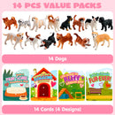 JOYIN 14 Pack Valentines Day Greeting Card with Dog Puppy Figure Toys for Kids Party Favor