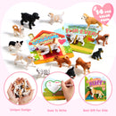 JOYIN 14 Pack Valentines Day Greeting Card with Dog Puppy Figure Toys for Kids Party Favor