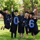 14Pcs Black & Blue Graduation Yard Signs with 28 Stakes Class of 2026 Grad Party Supplies