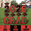 14Pcs Black & Red Graduation Yard Signs with 28 Stakes Class of 2026 Grad Party Supplies