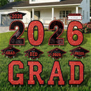 14Pcs Black & Red Graduation Yard Signs with 28 Stakes Class of 2026 Grad Party Supplies