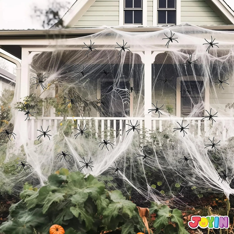 JOYIN 1800 sqft Spider Web Halloween Decorations with Extra 160 Spiders