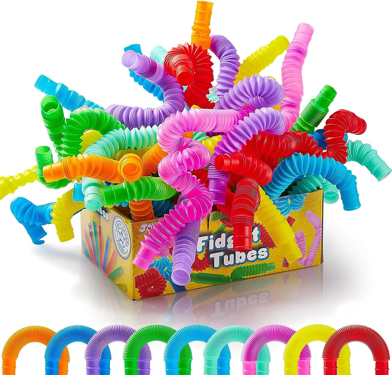 18 Pack Pop Tubes, Fidget Tubes Party Favors in9 Colors