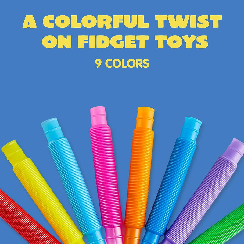 18 Pack Pop Tubes, Fidget Tubes Party Favors in9 Colors