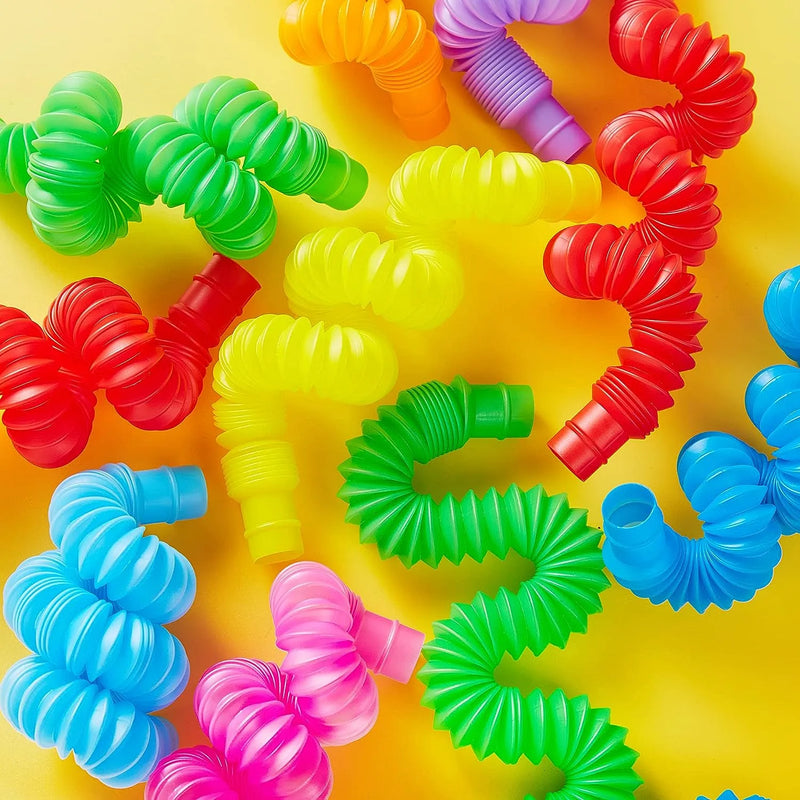 Pop Tubes Set 18 Pack Pop Tubes, Fidget Tubes Party Favors in9 Colors