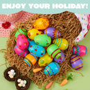 JOYIN 18 Pcs Bright Printed Plastic Easter Eggs