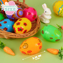 JOYIN 18 Pcs Bright Printed Plastic Easter Eggs