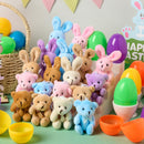 JOYIN 18 Pcs Prefilled Easter Eggs with Plush Animals