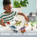 JOYIN 19 Pcs Dinosaur Toys Set with Play Mat & Storage Cage