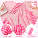 JOYIN 200 PCS Valentine Heart Shaped Pink Straws