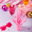 JOYIN 200 PCS Valentine Heart Shaped Pink Straws