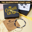 2026 Dark Blue Graduation Bracelet with Greeting Card and Gift Box for Women, Graduation Gifts