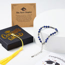 2026 Dark Blue Graduation Bracelet with Greeting Card and Gift Box for Women, Graduation Gifts