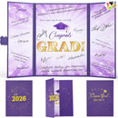 2026 Purple & Gold Graduation Guestbook Alternative for High School College Grad Gift