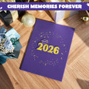 2026 Purple & Gold Graduation Guestbook Alternative for High School College Grad Gift