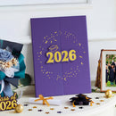 2026 Purple & Gold Graduation Guestbook Alternative for High School College Grad Gift