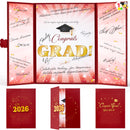 2026 Red & Gold Graduation Guestbook Alternative for High School College Grad Gift
