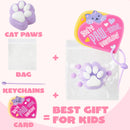JOYIN 24 PCS Valentine's Day 2" Cat Paw Fidget Toys (6 Colors) with Cards