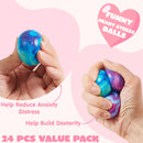 JOYIN 24 PCS Valentines Cards with Galaxy PU Stress Balls for Valentine Party Favor
