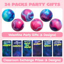 JOYIN 24 PCS Valentines Cards with Galaxy PU Stress Balls for Valentine Party Favor