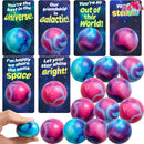 JOYIN 24 PCS Valentines Cards with Galaxy PU Stress Balls for Valentine Party Favor