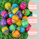 JOYIN 24 Pcs 2.3 Inch Printed Fillable Plastic Easter Eggs
