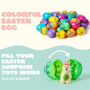 JOYIN 24 Pcs 2.3 Inch Printed Fillable Plastic Easter Eggs