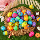 JOYIN 24 Pcs 2.3 Inch Printed Fillable Plastic Easter Eggs