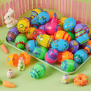 JOYIN 24 Pcs 2.3 Inch Printed Fillable Plastic Easter Eggs