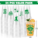24Pcs 16oz Green Disposable Graduation Cups Class of 2026 Party Supplies