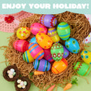 JOYIN 24 Pcs 3.15 Inch Printed Plastic Fillable Easter Eggs
