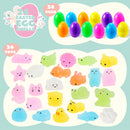 JOYIN 24 Pcs Easter Prefilled Eggs with Mochi Squishy Toys
