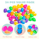 JOYIN 24 Pcs Easter Prefilled Eggs with Mochi Squishy Toys