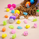 JOYIN 24 Pcs Easter Prefilled Eggs with Mochi Squishy Toys