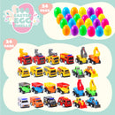 JOYIN 24 Pcs Filled Easter Eggs with Pull Back Construction Cars
