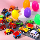 JOYIN 24 Pcs Filled Easter Eggs with Pull Back Construction Cars
