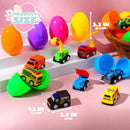 JOYIN 24 Pcs Filled Easter Eggs with Pull Back Construction Cars