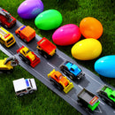 JOYIN 24 Pcs Filled Easter Eggs with Pull Back Construction Cars