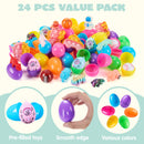 JOYIN 24 Pcs Prefilled Easter Eggs with Assorted Toys