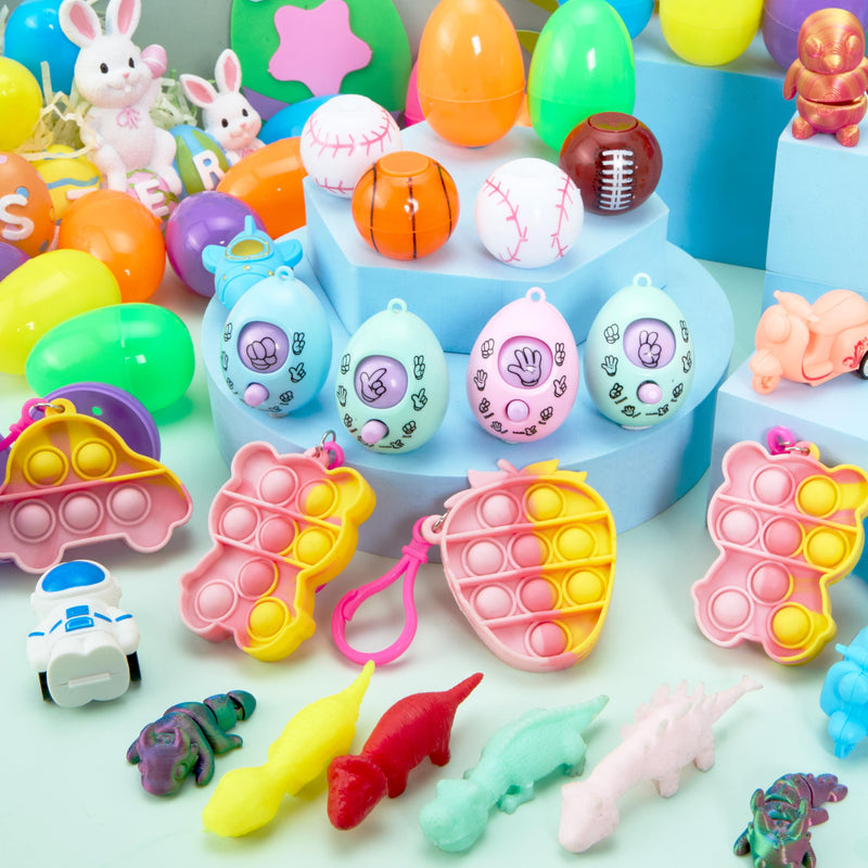JOYIN 24 Pcs Prefilled Easter Eggs with Assorted Easter Toys for Easter ...