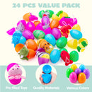 JOYIN 24 Pcs Prefilled Easter Eggs with Sea Animal Plush Toys
