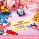 JOYIN 24 Pcs Valentine's Day Mini Truck Building Blocks with Cards