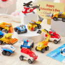 JOYIN 24 Pcs Valentine's Day Mini Truck Building Blocks with Cards