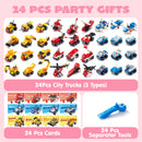 JOYIN 24 Pcs Valentine's Day Mini Truck Building Blocks with Cards