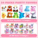 JOYIN 24 Pcs Valentine's Day Plush Toys with Boxes