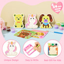 JOYIN 24 Pcs Valentines Day 2.95" Painting Animal Wooden Fridge Magnet Cards