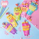 JOYIN 24 Pcs Valentines Day Cards with Straws Covers Caps for Cup Tumbler