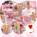JOYIN 24 Pcs Valentines Day Cards with Straws Covers Caps for Cup Tumbler