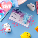 JOYIN 28 Packs Valentines Day Mochi Squishy Toy Stress Relief Gift Cards for Kids