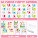 JOYIN 28 Packs Valentines Style Axolotl Mochi Squishy Toy with Funny Valentines Day Cards for Kids